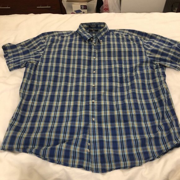Hunt Club Other - Hunt Club Size Large XL Cotton Plaid Button Up Shirt Short Sleeve Collared